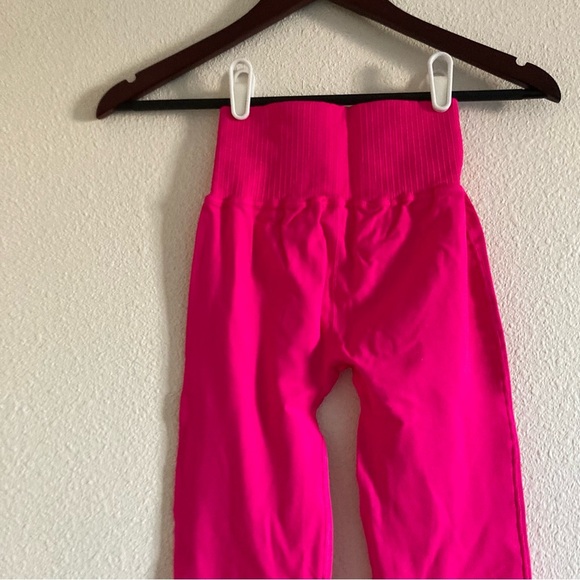 NWOT Free People Women's Pink Wide Leg High Waist Flare Leggings Pant Size XS/S - Picture 8 of 9